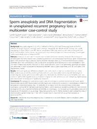 Sperm Aneuploidy and DNA Fragmentation in Unexplained