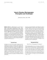 Stereo Fundus Photography: Principles and Technique