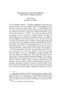 THE CASE of SIMON MAGUS Avse Tuzlak Swarthmore College