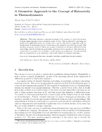 A Geometric Approach to the Concept of Extensivity in Thermodynamics