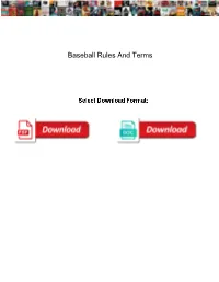 Baseball Rules and Terms