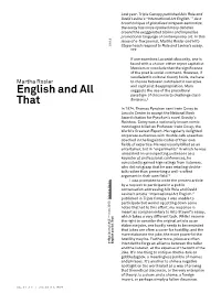 English and All That