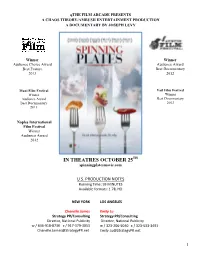 IN THEATRES OCTOBER 25TH Spinningplatesmovie.Com