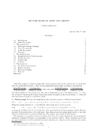 LECTURE NOTES on ARTIN–TITS GROUPS Updated