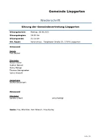 Niederschrift Öffentliche Sitzung
