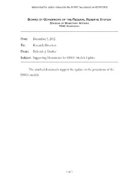 Supporting Documents for DSGE Models Update