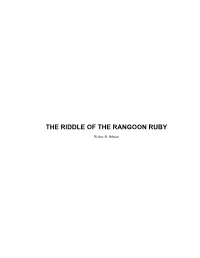 The Riddle of the Rangoon Ruby