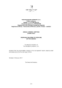 To Resolve on the Management Report, Balance Sheet and Accounts