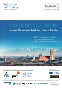 2016 Cross-Border M&A Conference