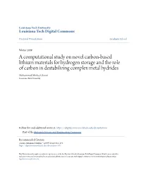 A Computational Study on Novel Carbon-Based Lithium Materials For
