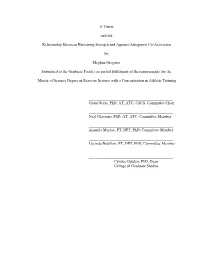 A Thesis Entitled Relationship Between Hamstring Strength And