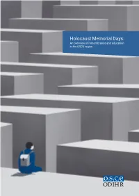 Holocaust Memorial Days: an Overview of Remembrance and Education in the OSCE Region
