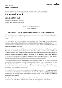 Ludovico Einaudi Elements Tour
