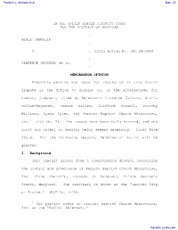 MEMORANDUM OPINION. Signed by Judge Deborah K. Chasanow