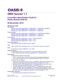OBIX Version 1.1 Committee Specification Draft 03 / Public Review Draft 03 06 November 2014