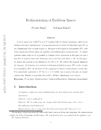 Redimensioning of Euclidean Spaces Arxiv:1307.7010V1 [Math.CA] 26 Jul