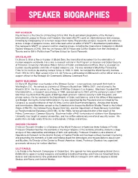Speaker Biographies