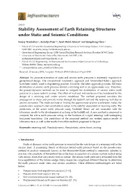 Stability Assessment of Earth Retaining Structures Under Static and Seismic Conditions
