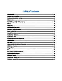 Table of Contents