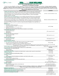 VIVA PLUS WELLNESS Effective Dates: Coverage Beginning on Or After January 1, 2020