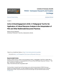 A Pedagogical Tool for the Application of Critical Discourse Analysis in the Interpretation of Film and Other Multimodal Discursive Practices
