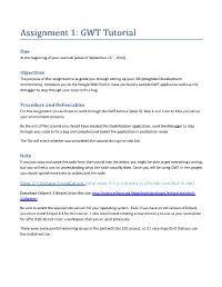 Assignment 1: GWT Tutorial