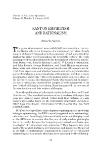 Kant on Empiricism and Rationalism
