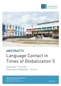 Language Contact in Times of Globalization 5
