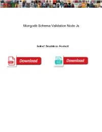 Mongodb Schema Validation Node Js
