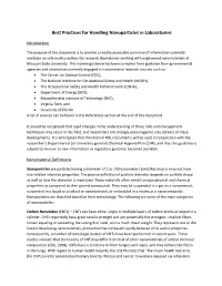 Best Practices for Handling Nanoparticles in Laboratories