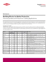 Dow Isocyanates and Polyols for Coating Applications: Selection Guide