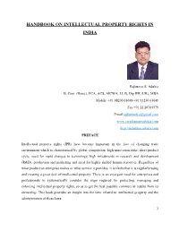 Handbook on Intellectual Property Rights in India