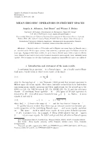 Mean Ergodic Operators in Fréchet Spaces