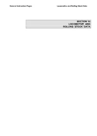 Section 10 Locomotive and Rolling Stock Data