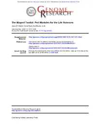 The Bioperl Toolkit: Perl Modules for the Life Sciences