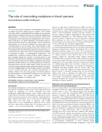 The Role of Noncoding Mutations in Blood Cancers Sunniyat Rahman and Marc R