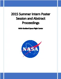 2015 Summer Intern Poster Session and Abstract Proceedings