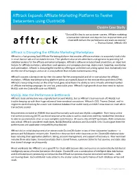 Afftrack Expands Affiliate Marketing Platform to Twelve Datacenters Using Clustrixdb Clustrix Case Study