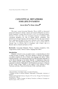 Conceptual Metaphors for Life in Pashto