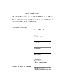 DISSERTATION APPROVAL the Abstract And