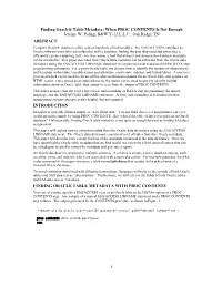 Finding Oracle® Table Metadata: When PROC CONTENTS Is Not Enough Jeremy W
