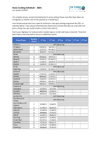 Grass Cutting Schedule – 2021 Last Updated 16/04/21