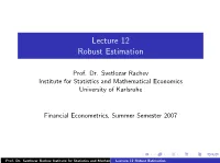 Lecture 12 Robust Estimation