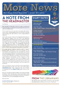 MHS Newsletter October 2017