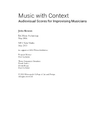 Music with Context: Audiovisual Scores For