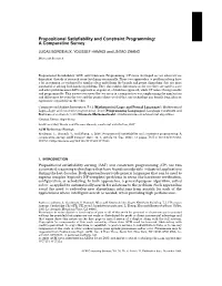 Propositional Satisfiability and Constraint Programming