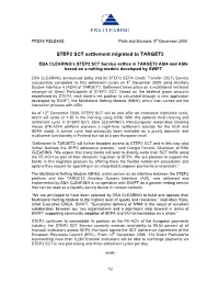 STEP2 SCT Settlement Migrated to TARGET2