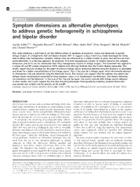 Symptom Dimensions As Alternative Phenotypes to Address Genetic Heterogeneity in Schizophrenia and Bipolar Disorder