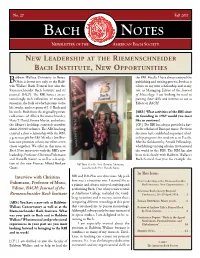 Bach Notes No. 27