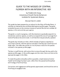 GUIDE to the MOSSES of CENTRAL FLORIDA with an INTERACTIVE KEY by Frederick B